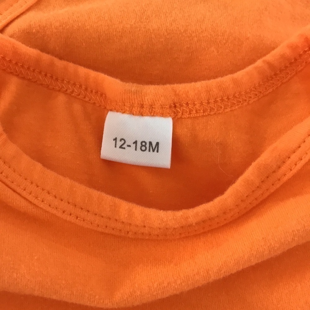 Girls 12-18 month Pumpkin 🎃 Themed Onesie & Bottoms, Orange & Black - Picture 4 of 8